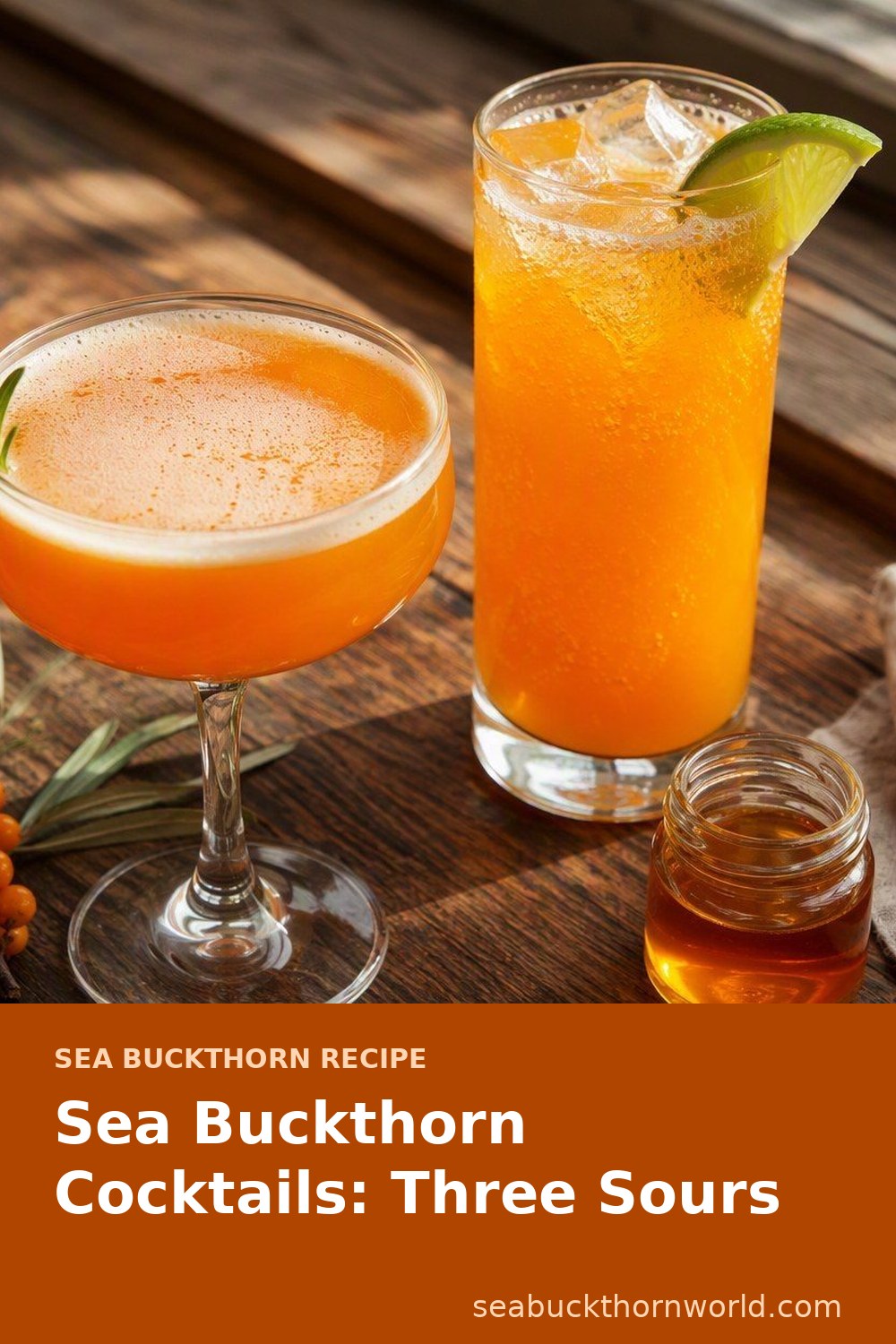 Sea Buckthorn Cocktails recipe pin for Pinterest