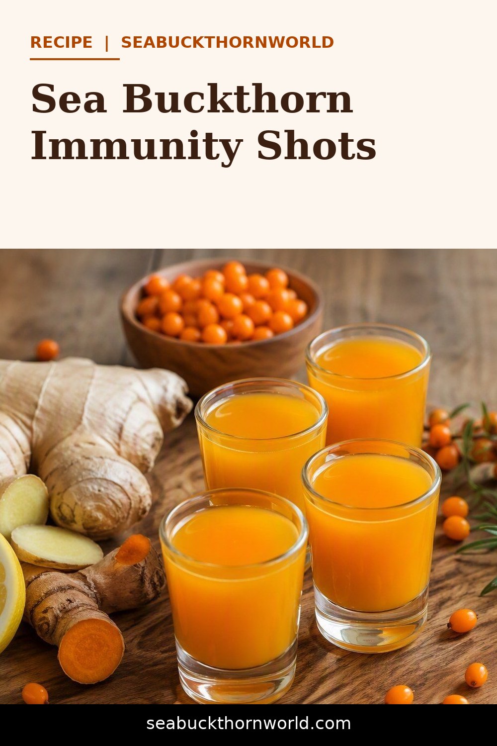 Sea Buckthorn Immunity Shots recipe pin for Pinterest