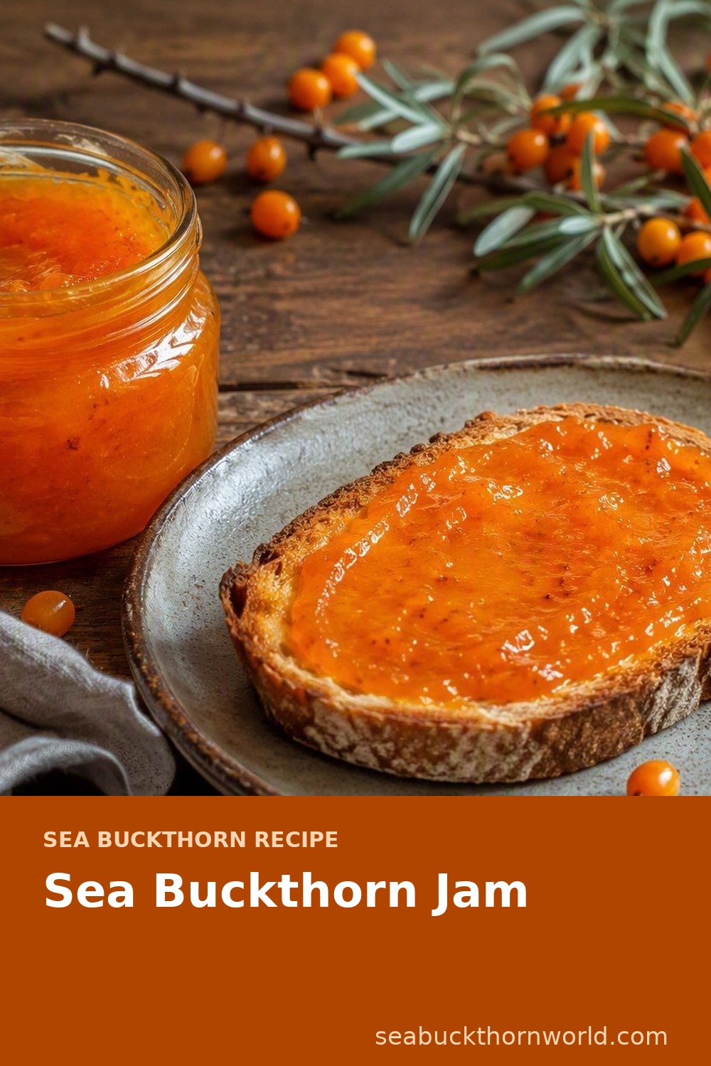Sea Buckthorn Jam recipe pin for Pinterest
