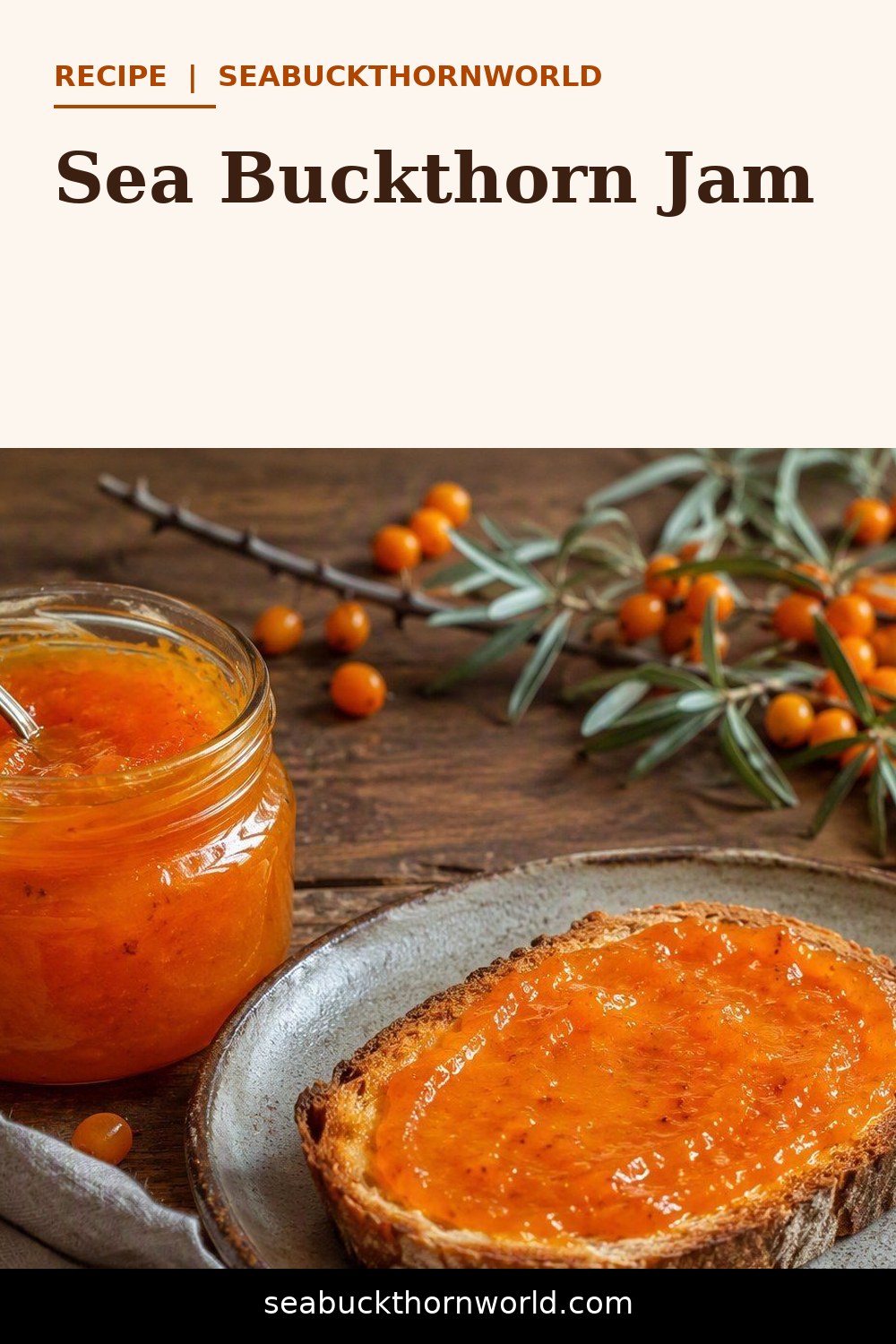 Sea Buckthorn Jam recipe pin for Pinterest