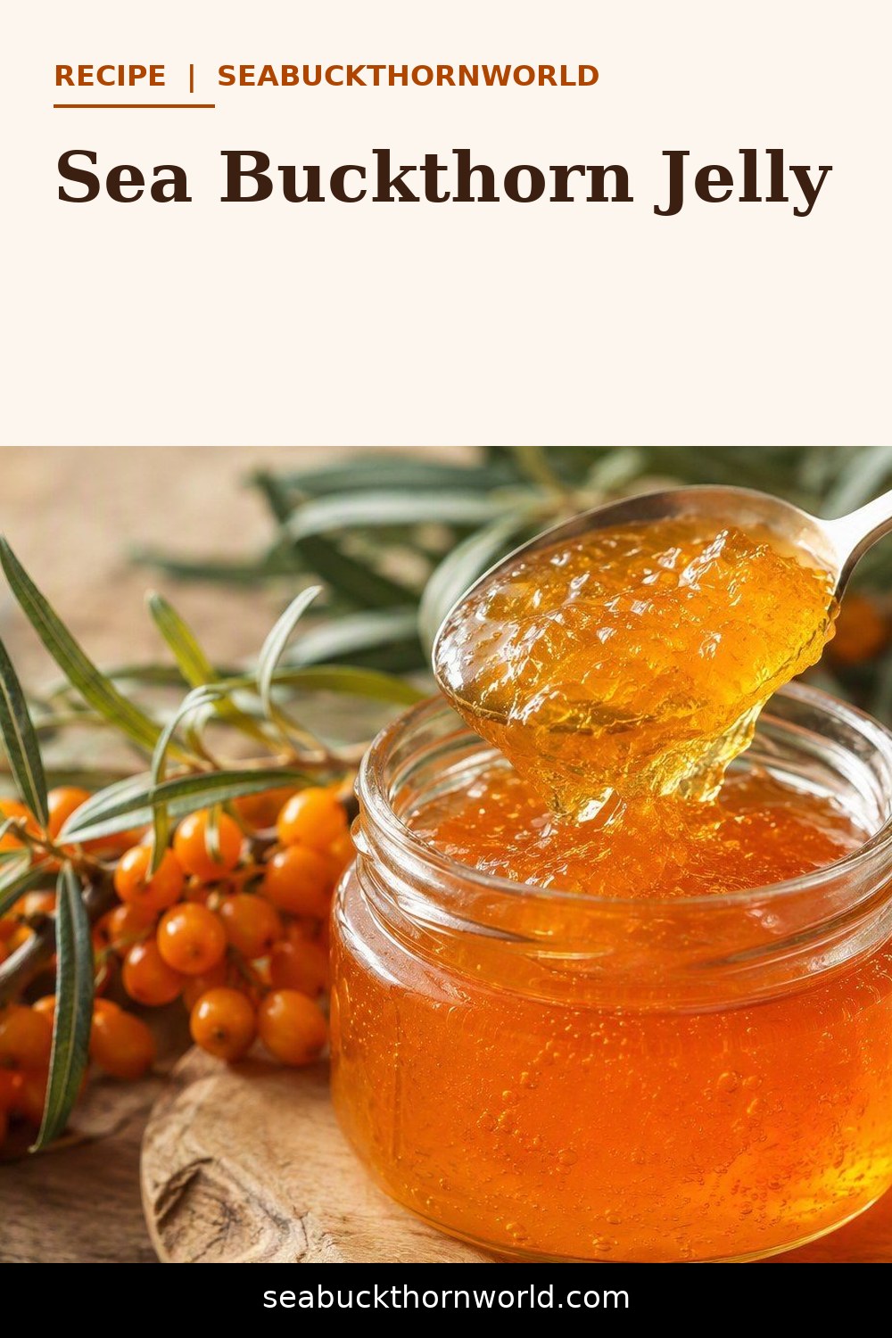 Sea Buckthorn Jelly recipe pin for Pinterest