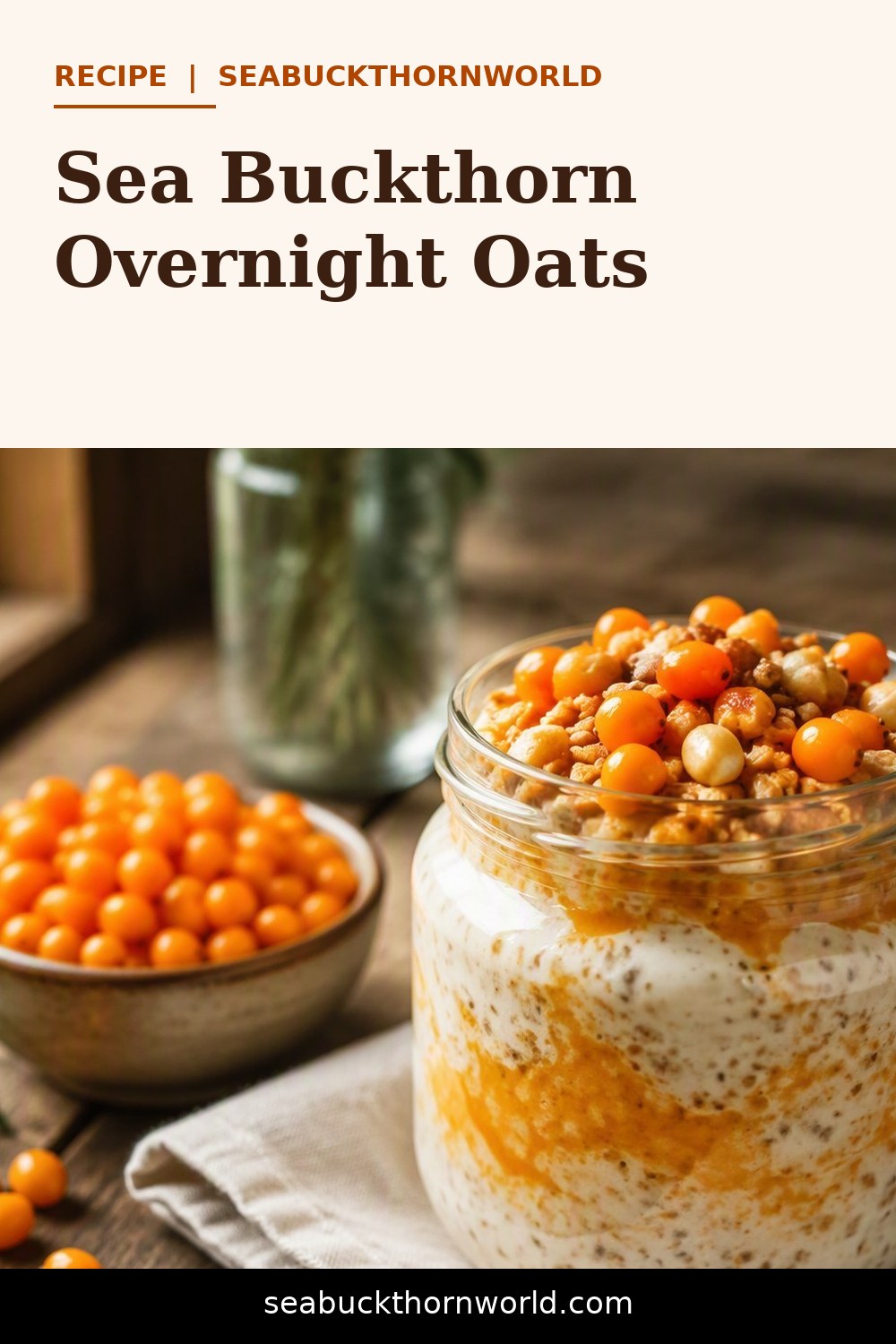 Sea Buckthorn Overnight Oats recipe pin for Pinterest