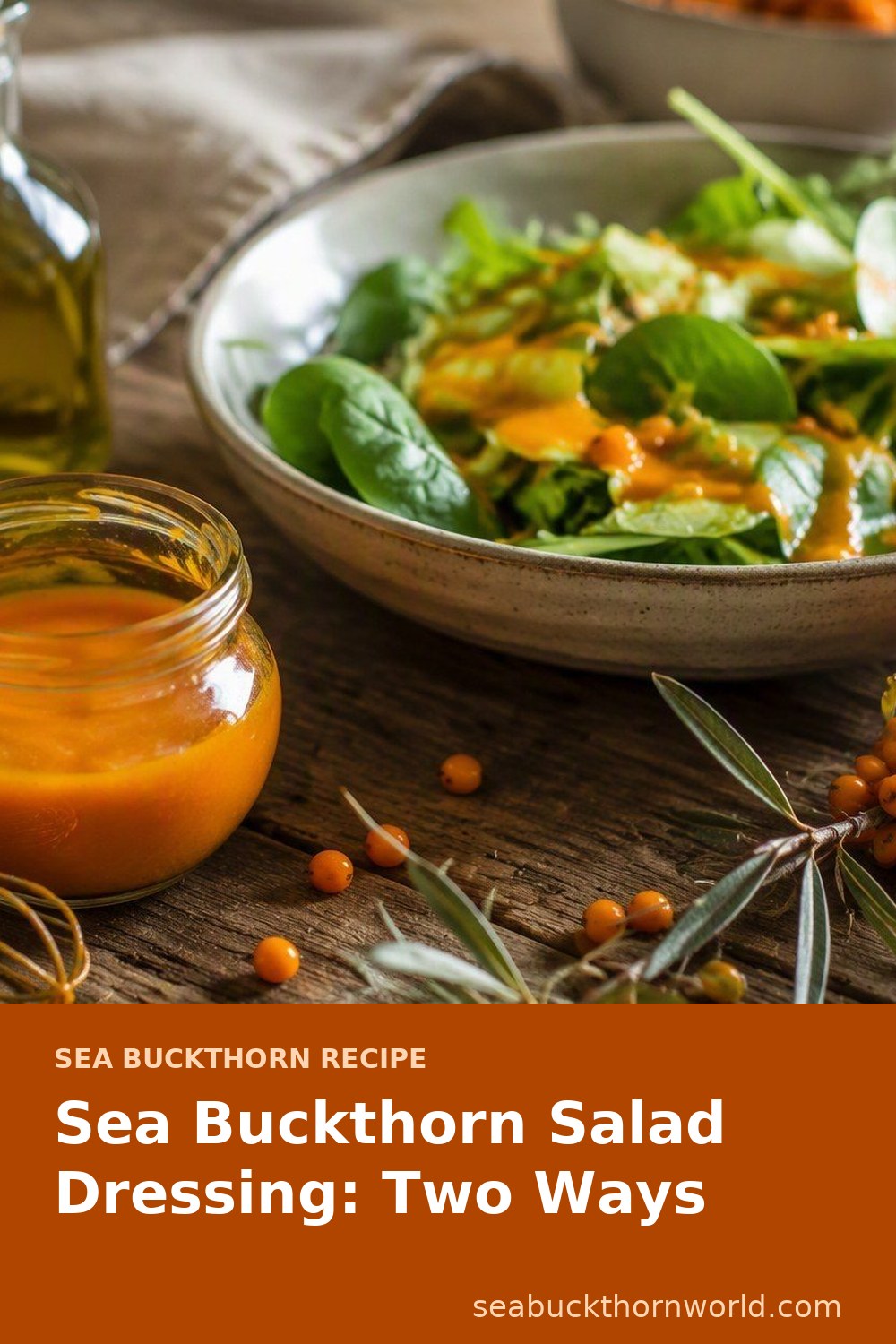 Sea Buckthorn Salad Dressing recipe pin for Pinterest
