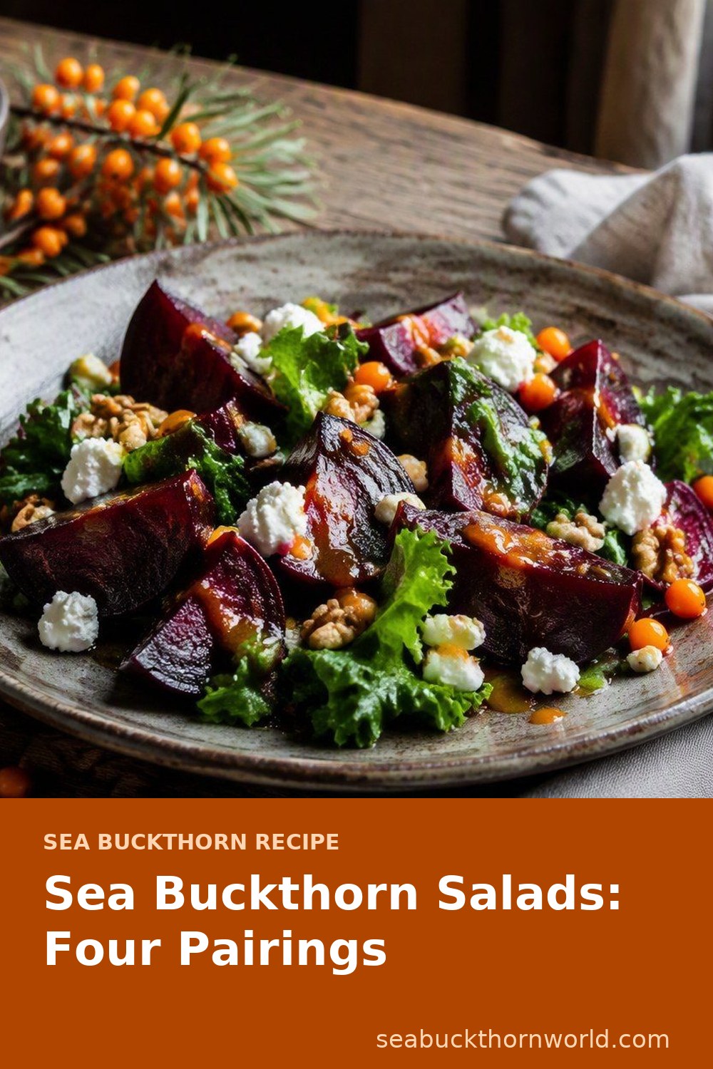 Sea Buckthorn Salads recipe pin for Pinterest
