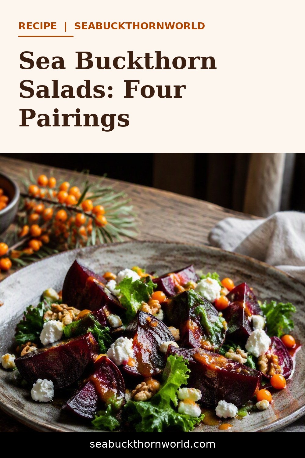 Sea Buckthorn Salads recipe pin for Pinterest