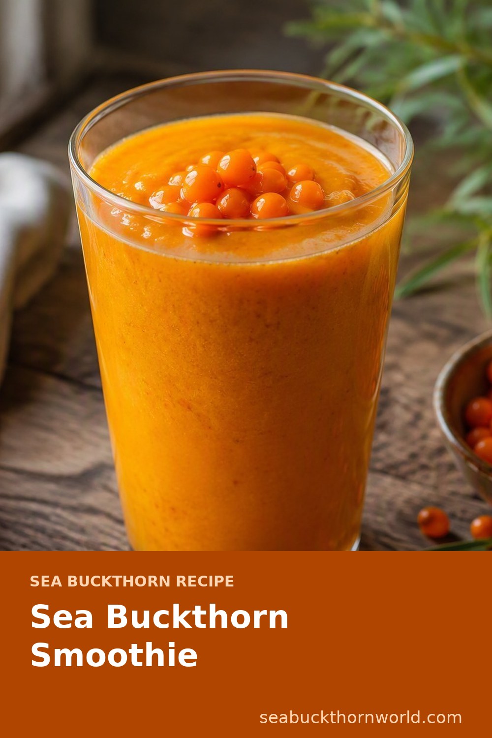Sea Buckthorn Smoothie recipe pin for Pinterest