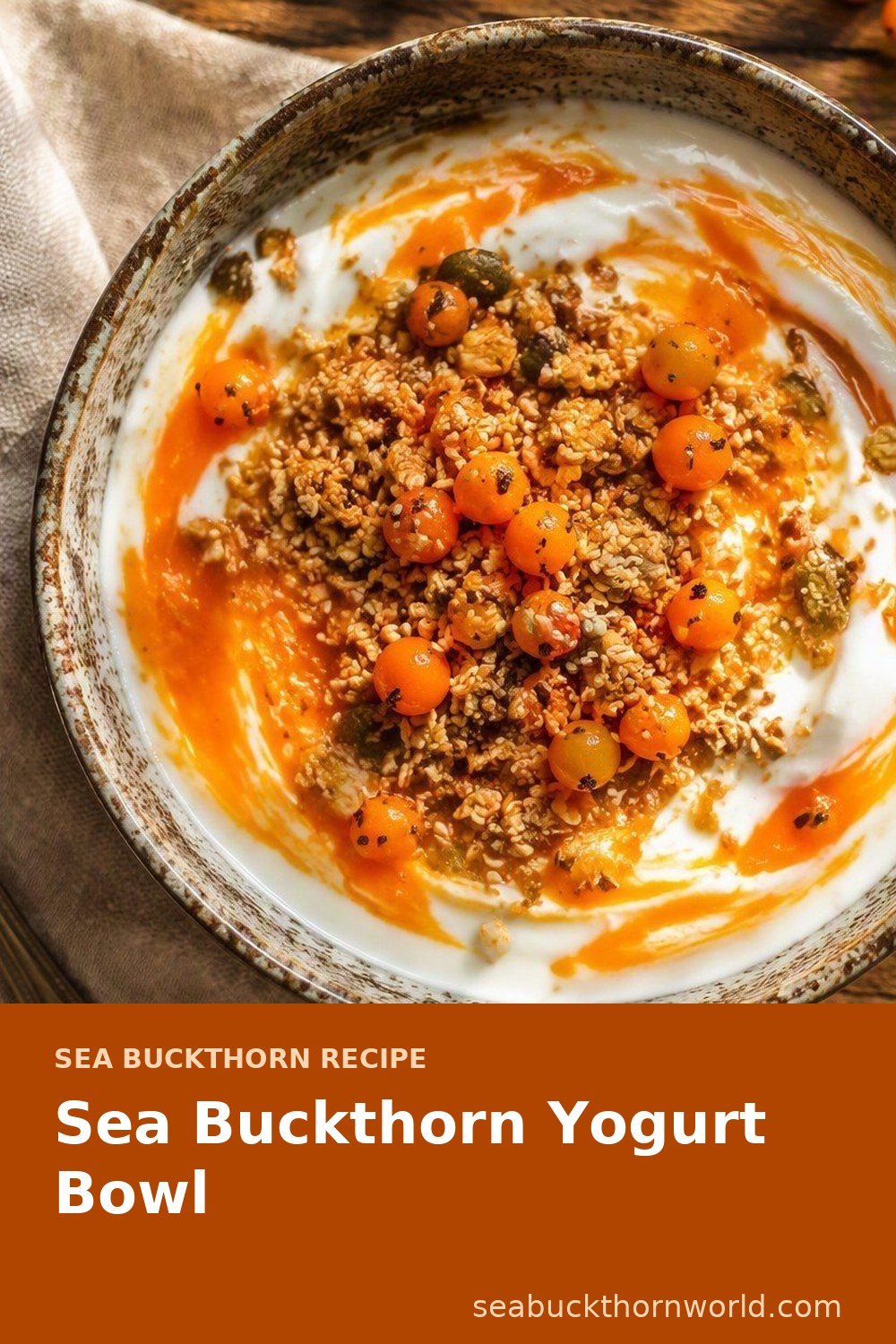 Sea Buckthorn Yogurt Bowl recipe pin for Pinterest
