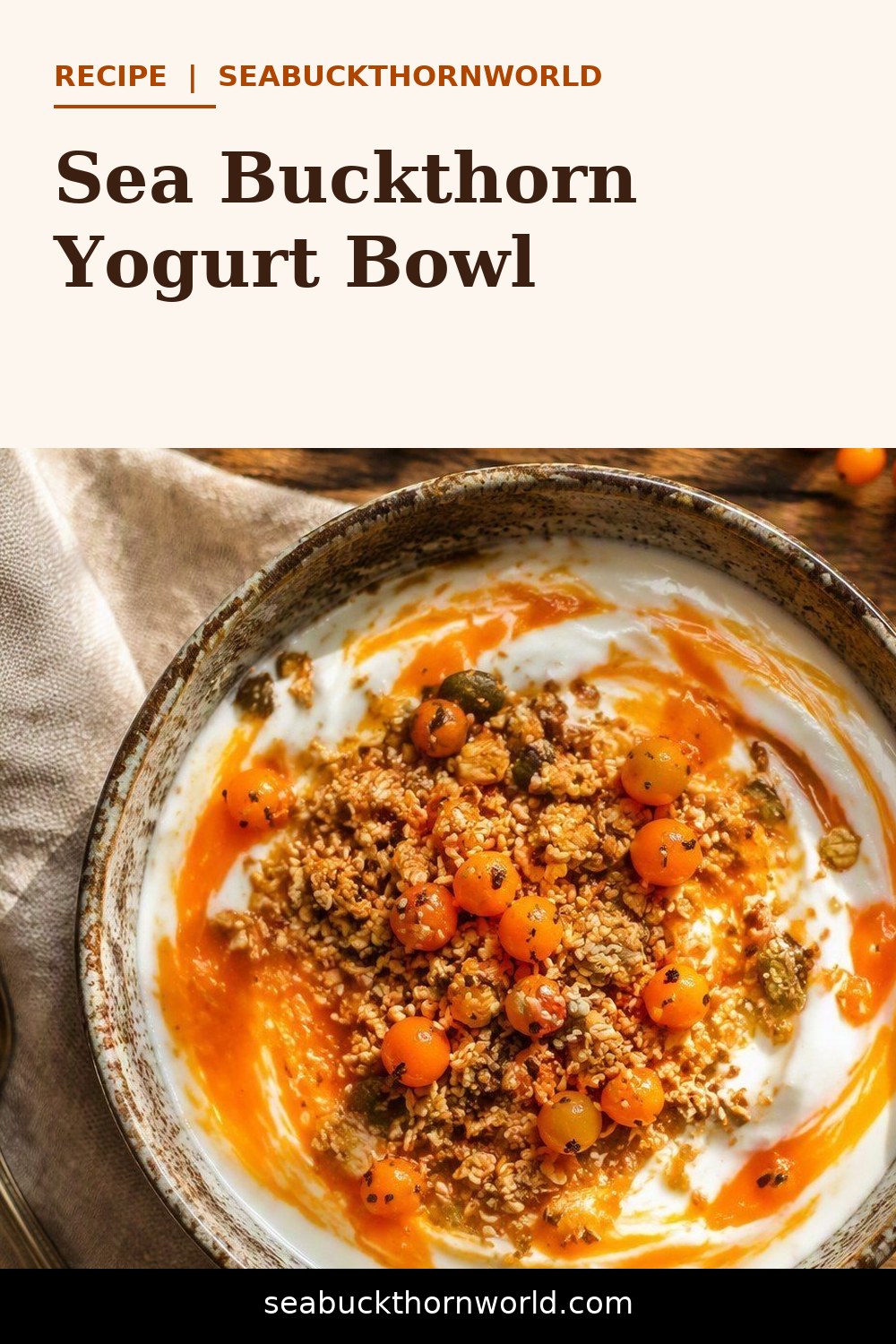 Sea Buckthorn Yogurt Bowl recipe pin for Pinterest